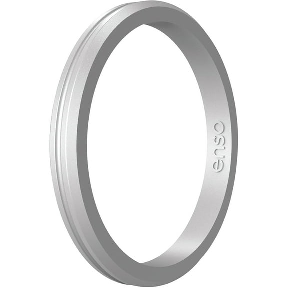 Enso Rings Halo Contour Elements Series Silicone Ring - 12 - Silver