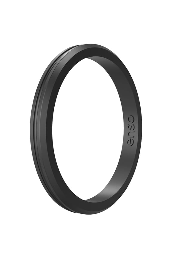 Halo Contour Elements Series Silicone Ring - 4 - Black Pearl