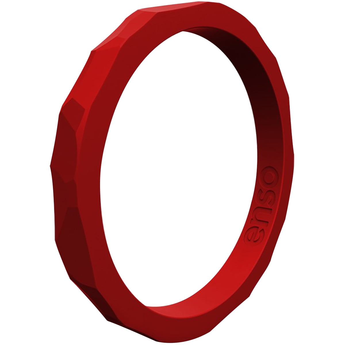 Enso Rings Hammered Stackables Silicone Ring Crimson 5
