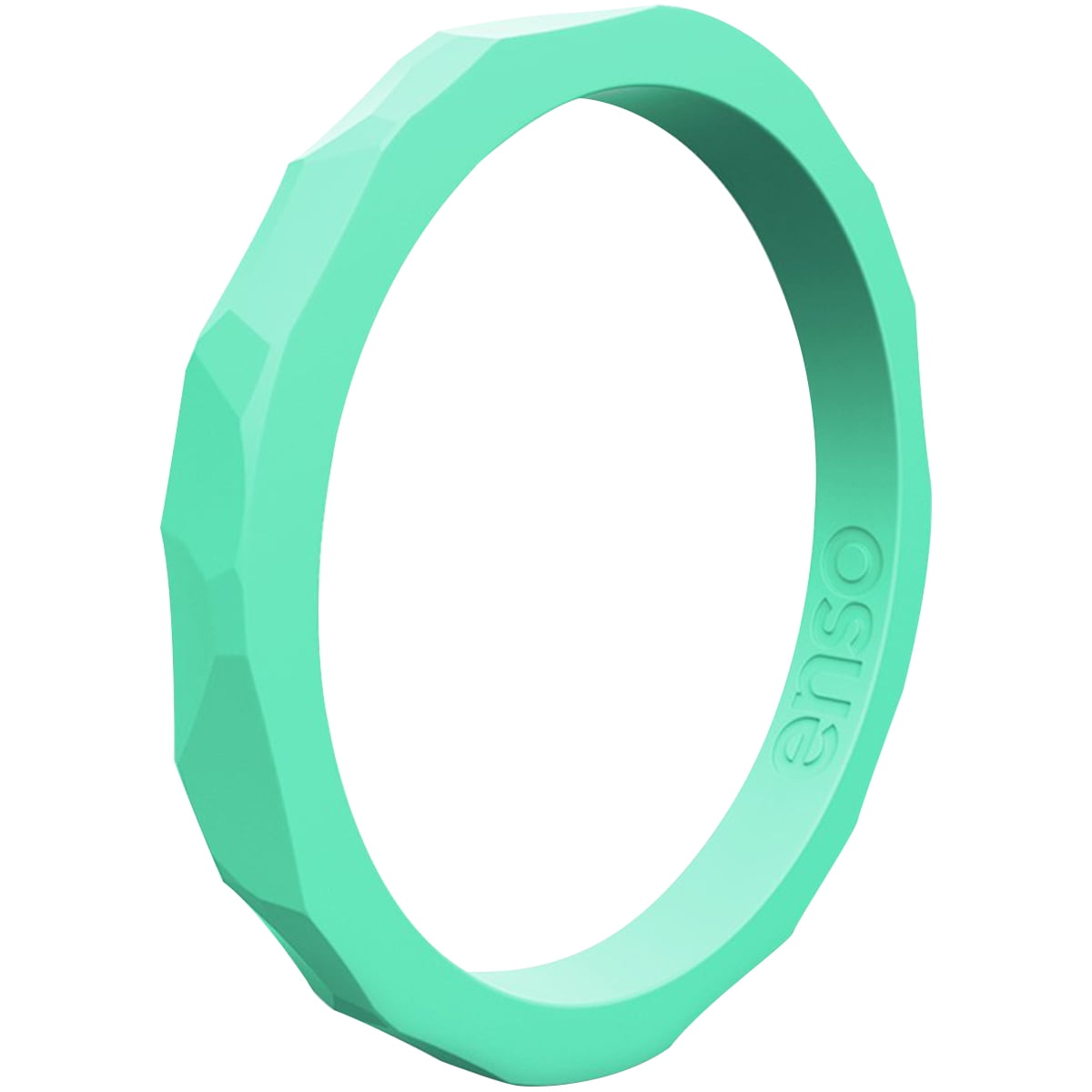 Enso Rings Hammered Stackables Silicone Ring - Sea Foam - 14 - Walmart.com