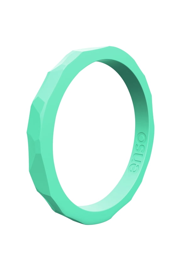Hammered Stackables Silicone Ring - Sea Foam - 6