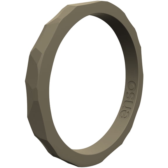 Enso Rings Hammered Stackables Silicone Ring - Stone - 6