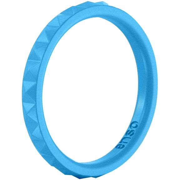 Enso Rings Pyramid Stackables Silicone Ring - Azure Blue - 4