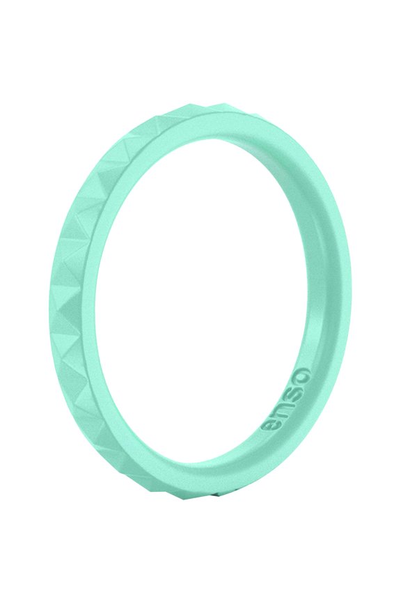 Pyramid Stackables Silicone Ring - Mint Green - 12