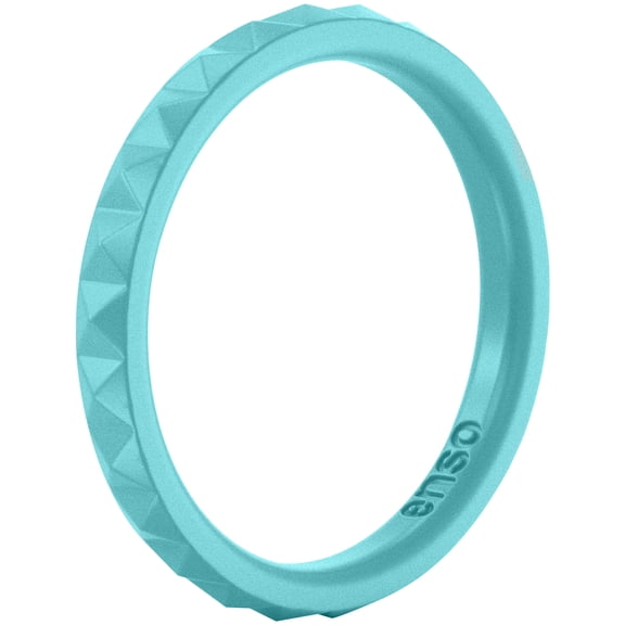 Enso Rings Pyramid Stackables Silicone Ring - Turquoise - 10