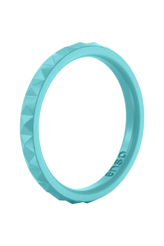 Pyramid Stackables Silicone Ring - Turquoise - 10