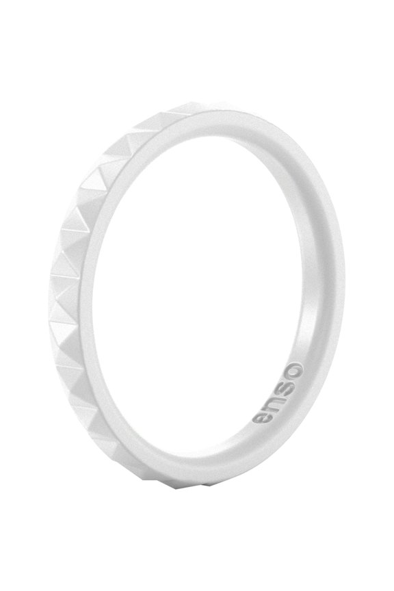 Pyramid Stackables Silicone Ring - White - 12