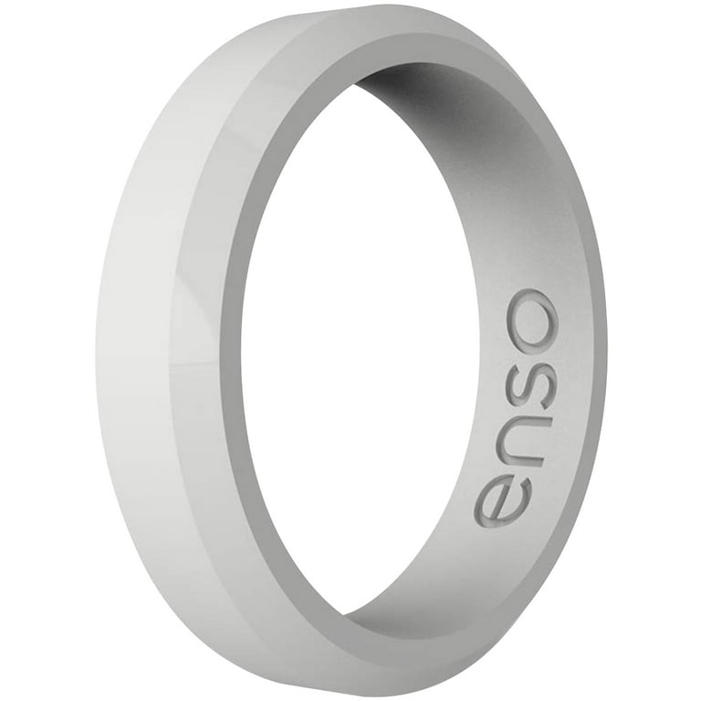 Enso Rings Thin Bevel Series Silicone Ring Misty Gray 7
