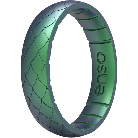 Enso Rings Thin Etched Legends Series Silicone Ring - 4 - Dragon Scale
