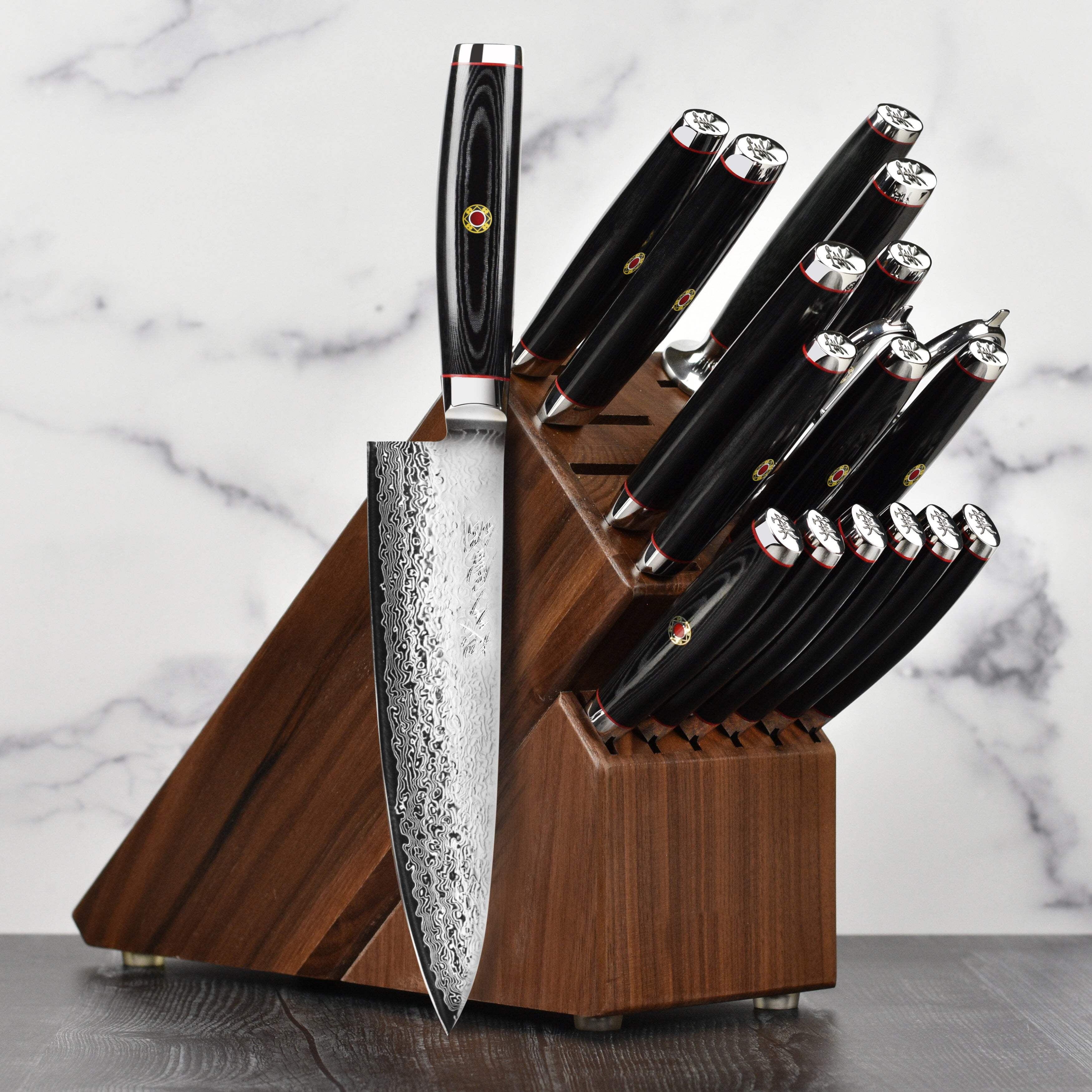 Enso SG2 18 Piece Walnut Knife Block Set - Made in Japan