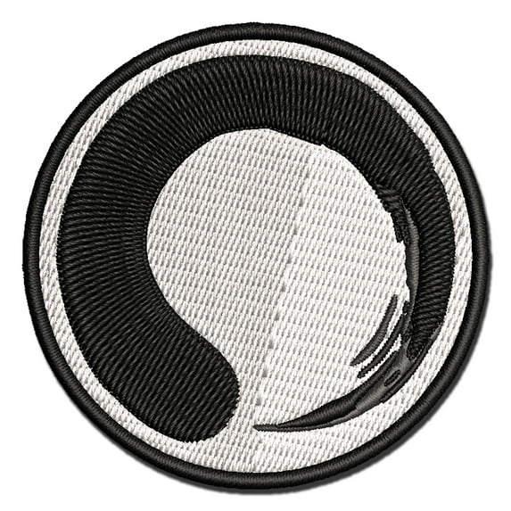 Enso Zen Buddhism Infinity Circle Applique Multi-Color Embroidered Hook & Loop Patch - 2.0 Inch Mini