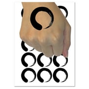 Enso Zen Buddhism Infinity Circle Water Resistant Temporary Tattoo Set Fake Body Art Collection - 54 1" Tattoos (1 Sheet)