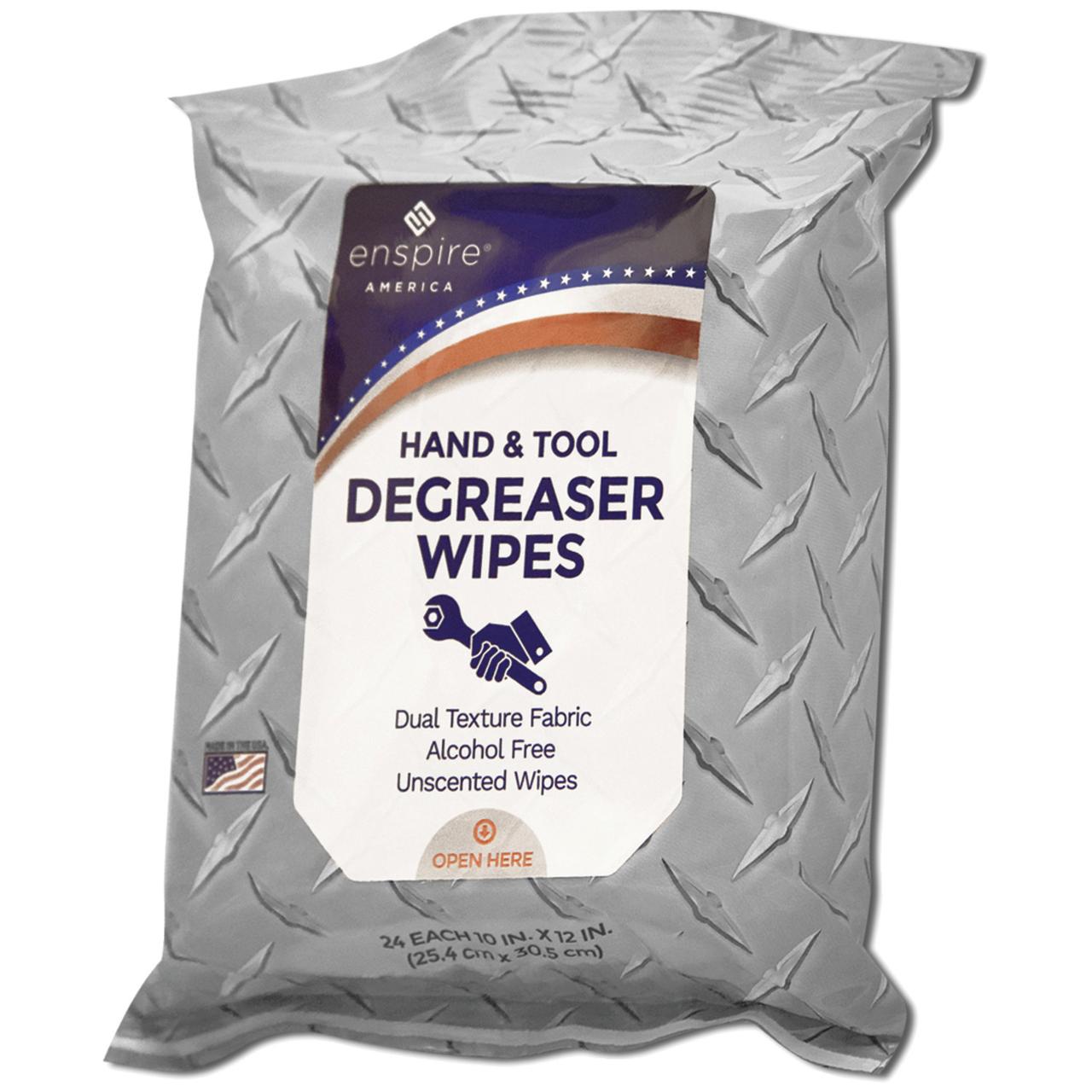 Enspire EAD1012 Resealable 10" x 12" Degreaser Wipes, 24ct Soft Pack