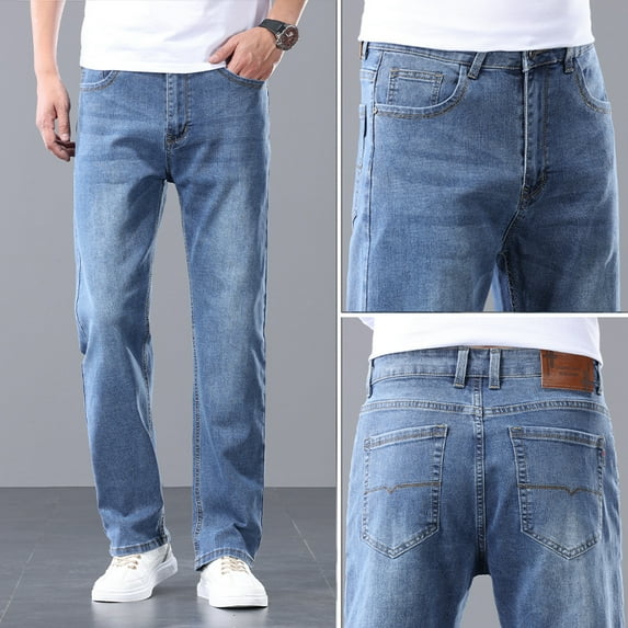 Enssy Men's Jeans Straight Leg Fit | Vintage Loose Casual Denim