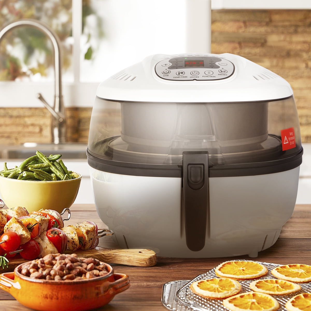 Ensue 6.3 qt. Electric Air Fryer Oil free Fry Cooker Timer Control