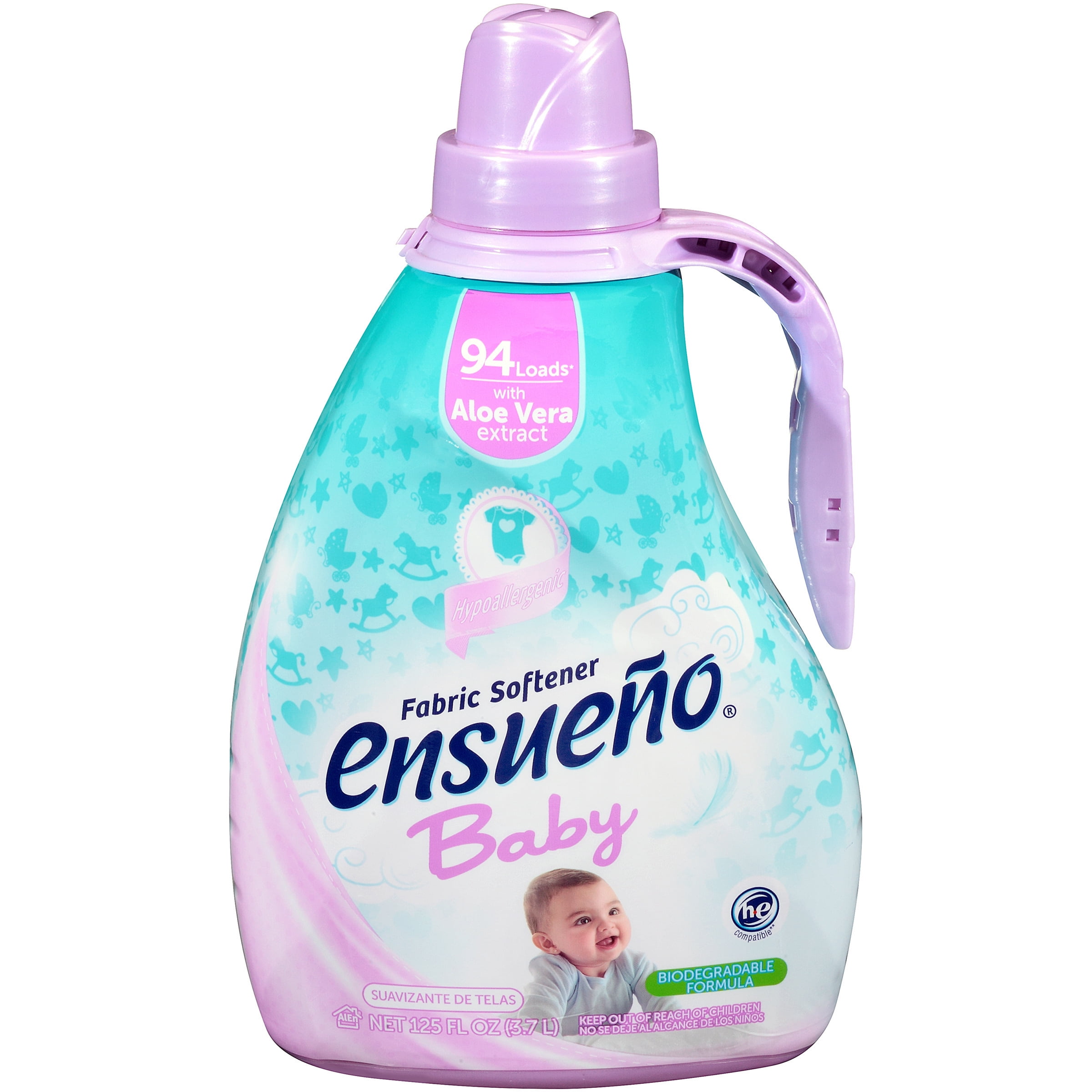 Ensueno Baby Fabric Softener, Biodegradable Formula, 125oz, 123 Loads