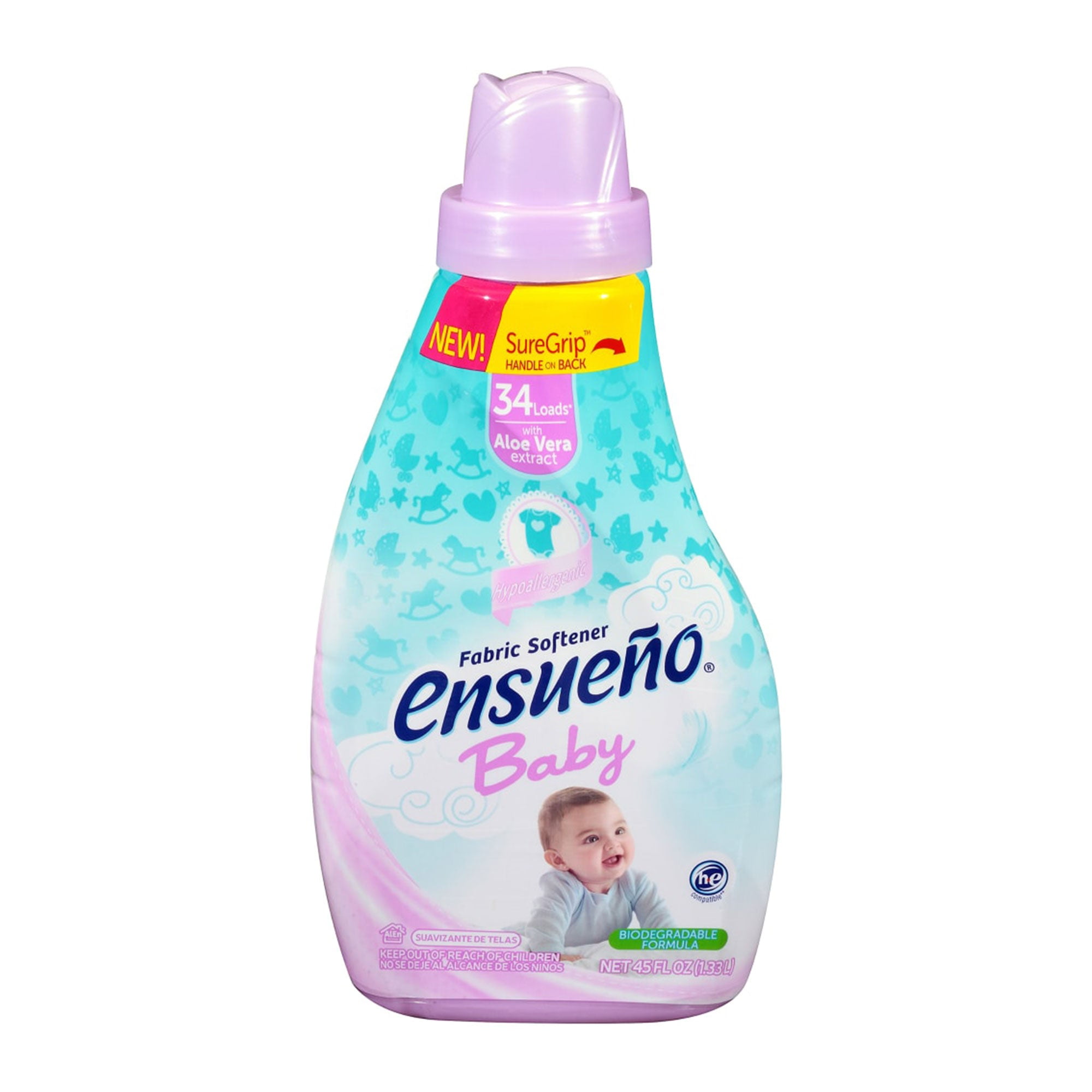 Ensueno Hypoallergenic Liquid Laundry Fabric Softener Baby Powder