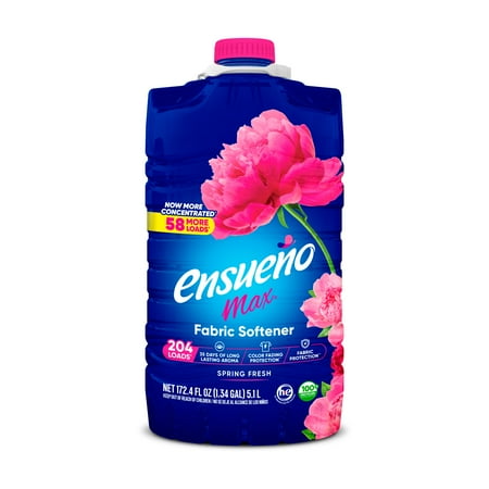 Ensueño Fabric Softener Liquid, Spring Fresh, 172 Ounce, 204 Loads