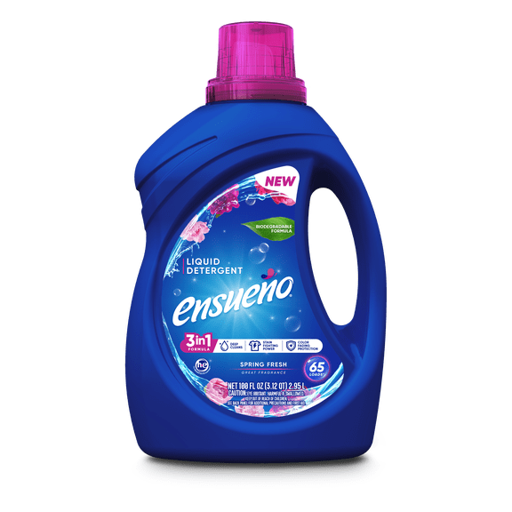 Ensueno Liquid Detergent, Spring Fresh, HE, Biodegradable Formula, 65 Loads, 100 fl oz