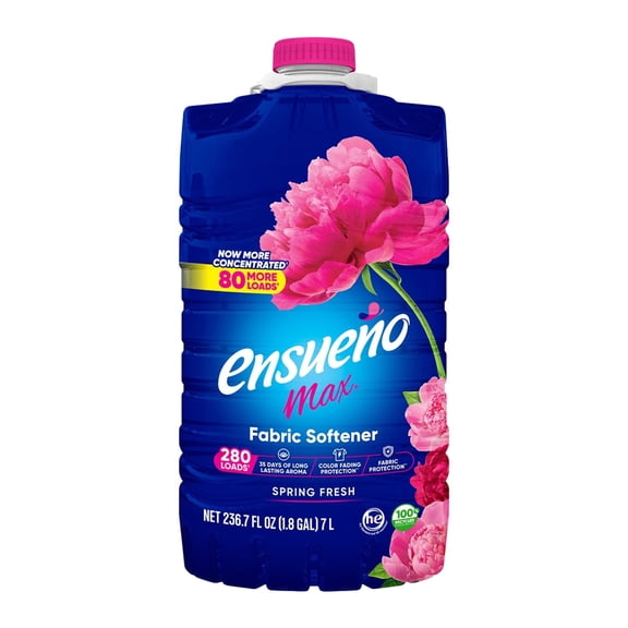 Ensueno Max Liquid Fabric Softener, Spring Fresh 330 Loads, 236 Fluid Ounce