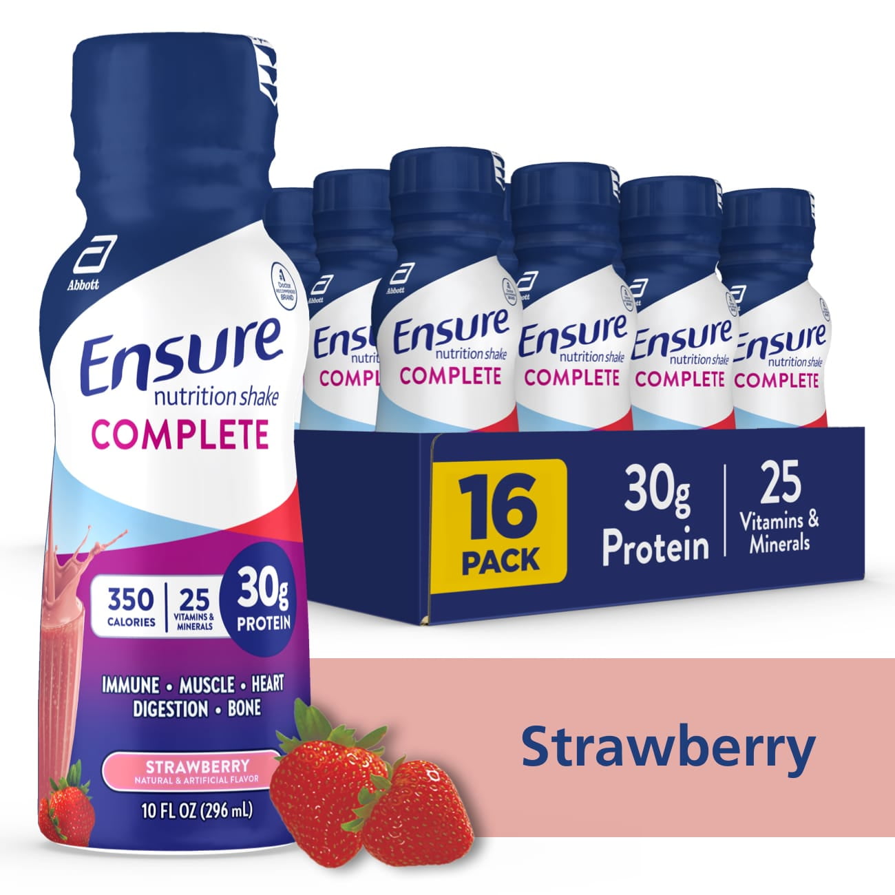 Ensure COMPLETE Nutrition Shake, 30G Protein, Strawberry, 10 fl oz, 16