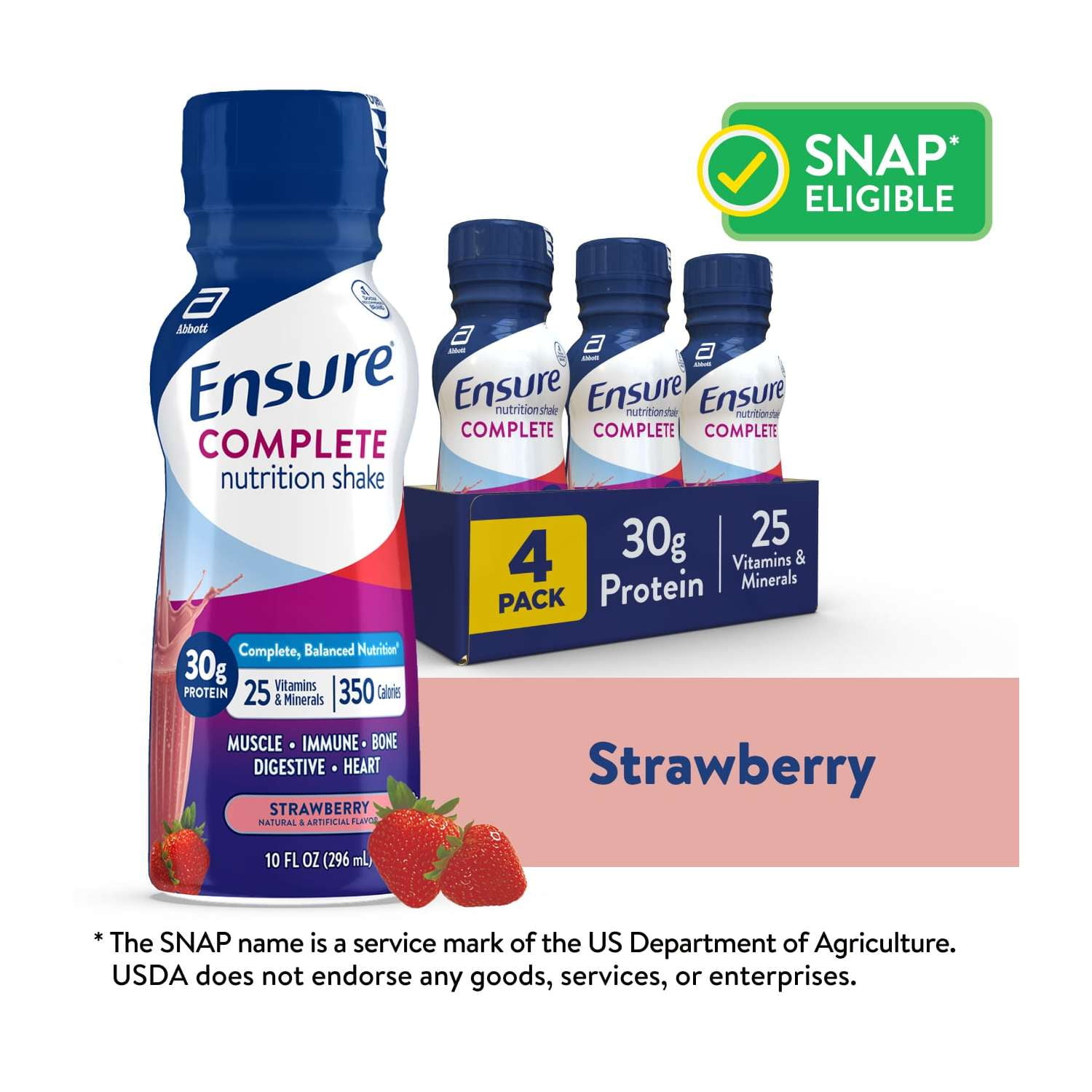 Ensure COMPLETE Nutrition Shake, 30g Protein, Strawberry, 10 fl oz4 Pack