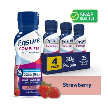 Ensure COMPLETE Nutrition Shake, 30G Protein, Strawberry, 10 fl oz, 4 Count