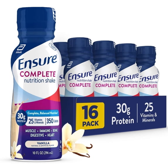 Ensure COMPLETE Nutrition Shake, 30g Protein, Vanilla, 10 fl oz—16 Pack