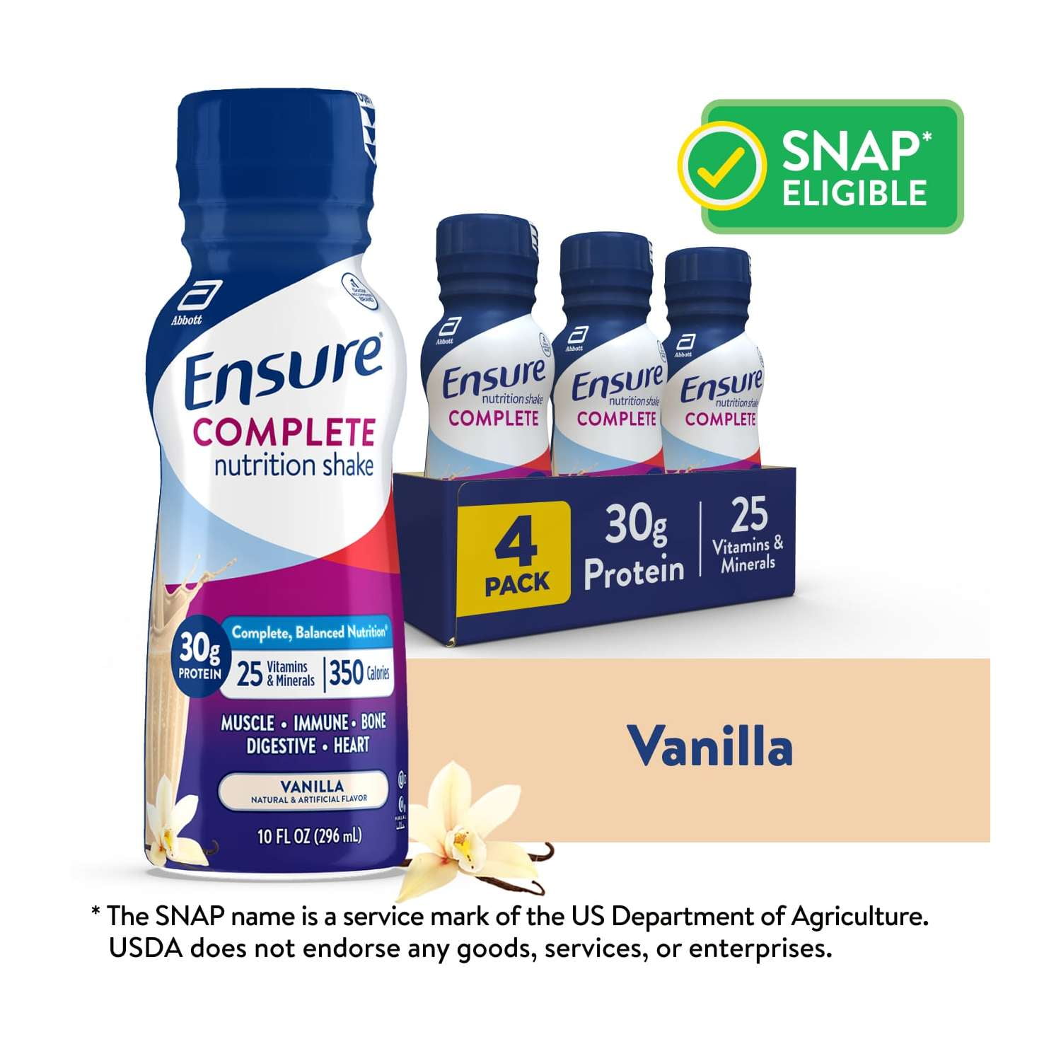 Ensure COMPLETE Nutrition Shake, 30g Protein, Vanilla, 10 fl oz4 Pack