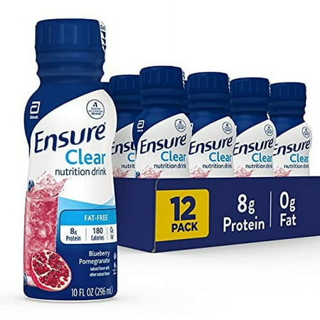 Ensure Clear Nutrition Drink, Fat Free, Blueberry Pomegranate, 10 ounces, 12 count