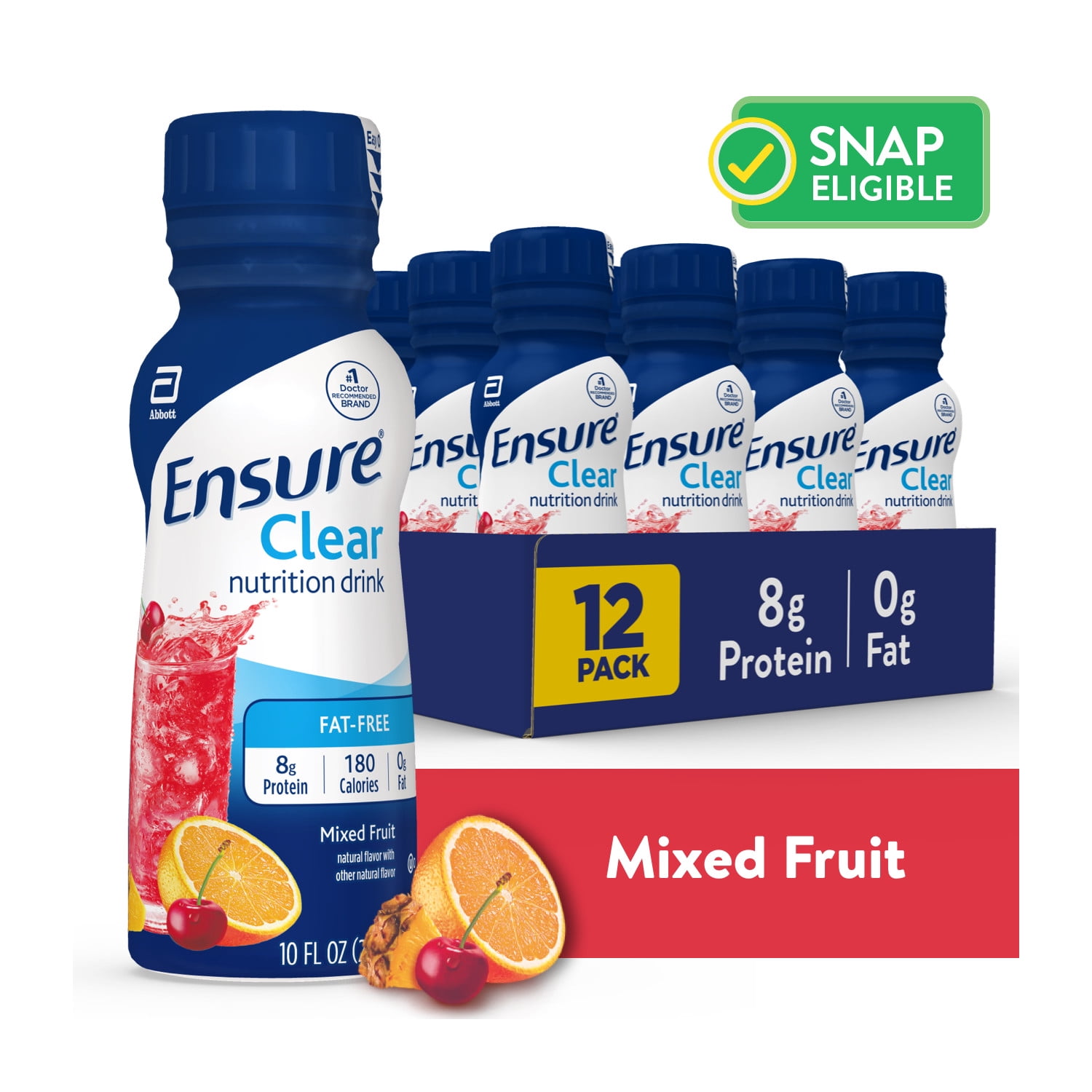 Ensure Clear Nutrition Drink, Mixed Fruit, 10 fl oz, 12 Count