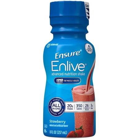 Ensure Enlive Advanced Nutrition Shake Strawberry Oral Supplement, 8 oz Bottle