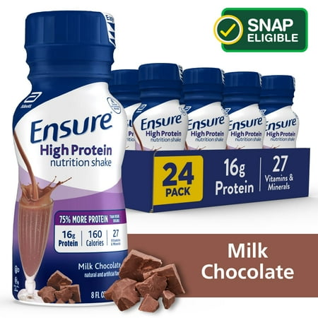 Ensure High Protein Nutrition Shake, Milk Chocolate, 8 fl oz, 24 Count