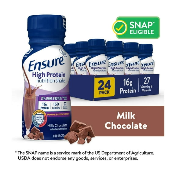 Ensure High Protein Nutrition Shake, Milk Chocolate, 8 fl oz, 24 Count