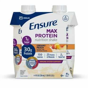 Ensure Max Protein Creamy Peach Flavor Nutrition Shakes - 11 fl oz - 4 ct