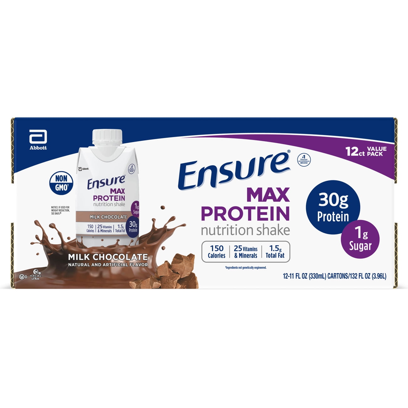 Ensure Max Protein Nutrition Shake with 30g of Protein, 1g of