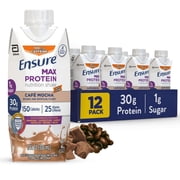Ensure Max Protein Nutrition Shake, Cafe Mocha with Caffeine, 11 fl oz, 12 Count