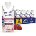 thumbnail image 1 of Ensure Max Protein Shake, 30g Protein, Creamy Strawberry, 11 fl oz, 12 Pack, 1 of 16