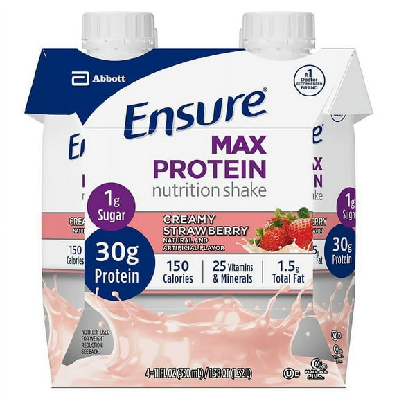 Ensure Max Protein Nutrition Shake, Creamy Strawberry11.0fl oz x 4 Each Pack of 2