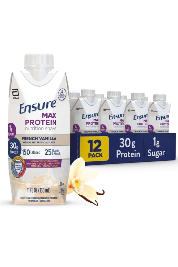 Max Protein Shake, 30g Protein, French Vanilla, 11 fl oz, 12 Pack