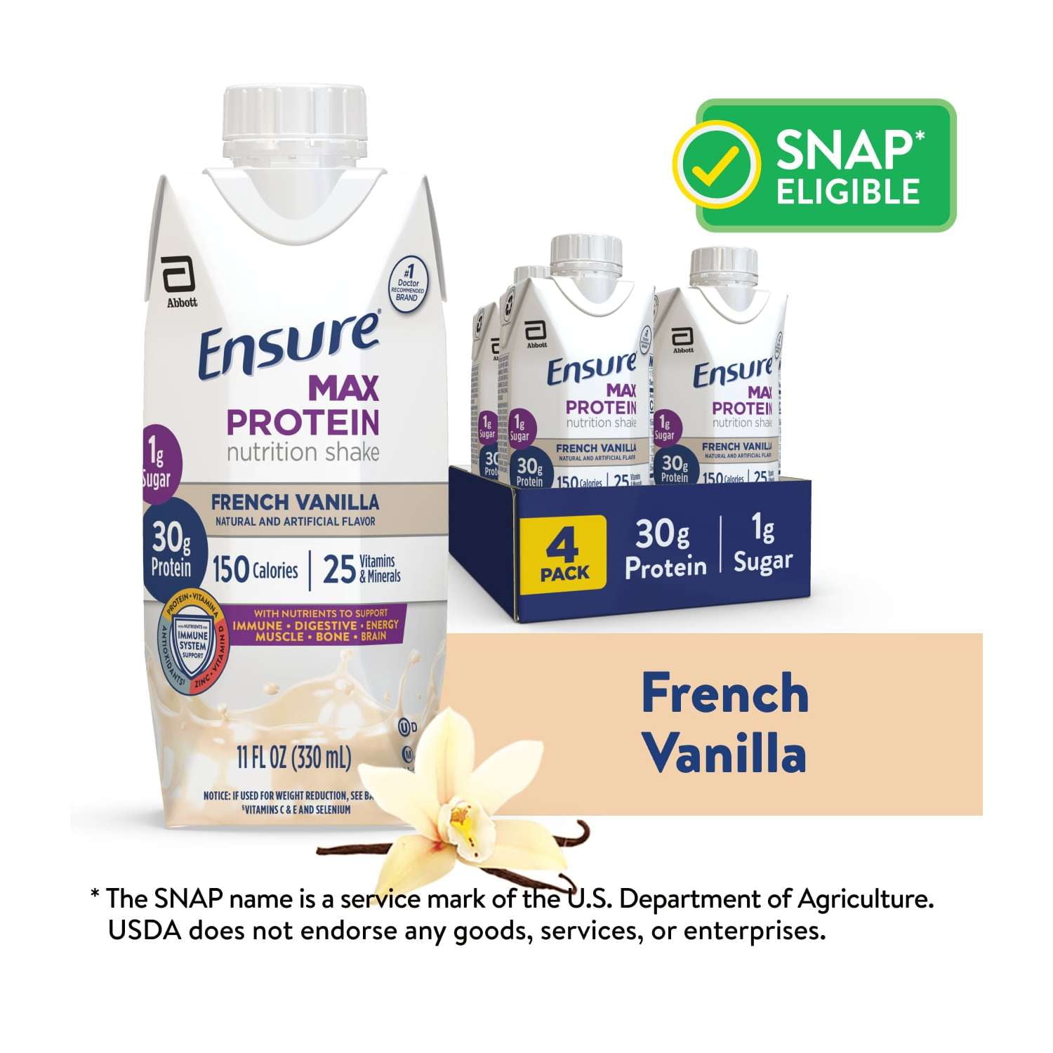Ensure Max Protein Shake, 30g Protein, Birthday Cake, 11 fl oz, 4 Pack