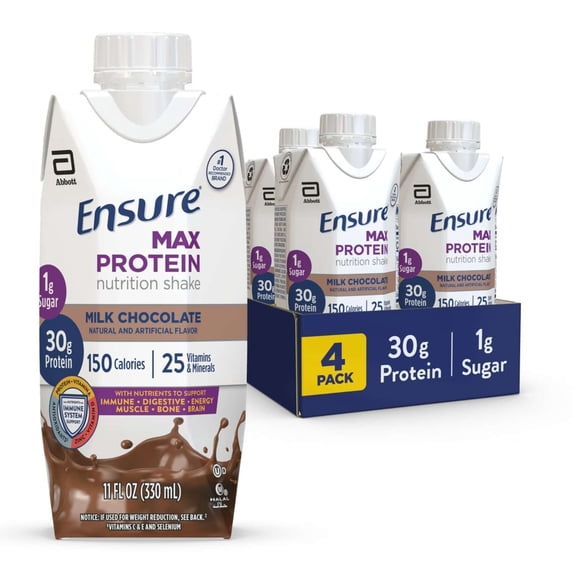 Ensure 30g Protein Nutrition Shakes 4 pk Bottles - Milk Chocolate, 11 oz