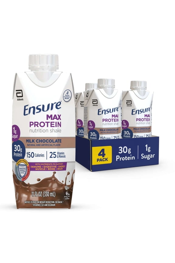 Max Protein Shake, 30g Protein, Milk Chocolate, 11 fl oz, 4 Pack