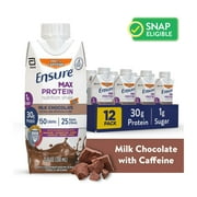 Ensure Max Protein Nutrition Shake, Milk Chocolate with Caffeine, 11 fl oz, 12 Count