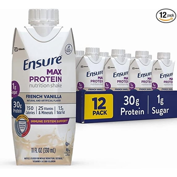 Ensure Max Protein Nutritional Shake French Vanilla Flavor 11 oz 12 Pack