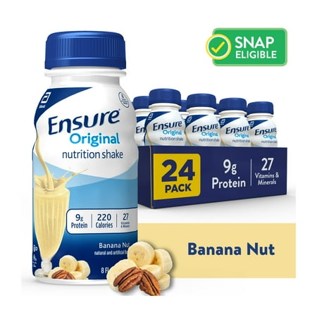 Ensure Original Meal Replacement Nutrition Shake, Banana Nut, 8 fl oz, 24 Count