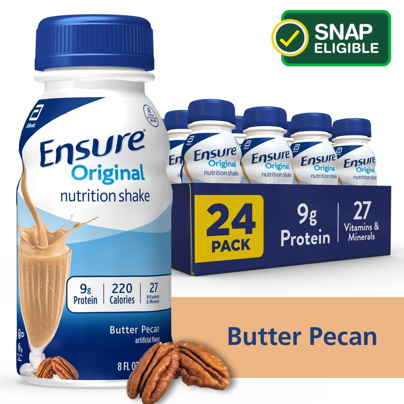 Ensure Original Meal Replacement Nutrition Shake, Butter Pecan, 8 fl oz