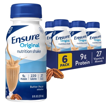 Ensure Original Nutrition Shake, 9g Protein, Butter Pecan, 8 fl oz - 6 Pack