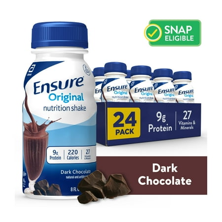 Ensure Original Meal Replacement Nutrition Shake, Dark Chocolate, 8 fl oz, 24 Count