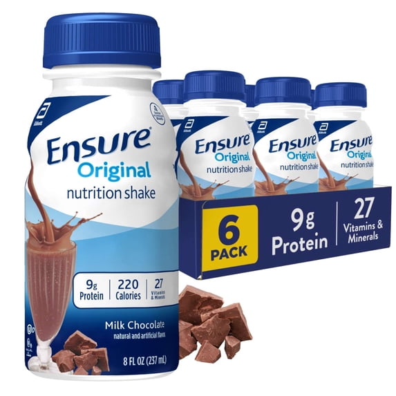 Ensure Original Nutrition Shake, 9g Protein, Milk Chocolate, 8 fl oz - 6 Pack